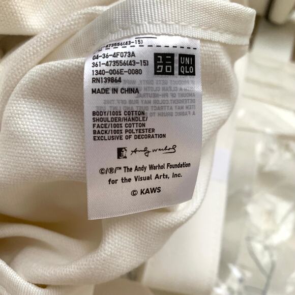 Uniqlo KAWS + Andy Warhol 2-Way Tote Bag in Off White - Picture 11 of 11